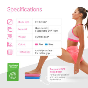 Lot De Yoga My Yoga : 2 Blocs En Mousse EVA + Sangle De 6 Pieds (rose)
